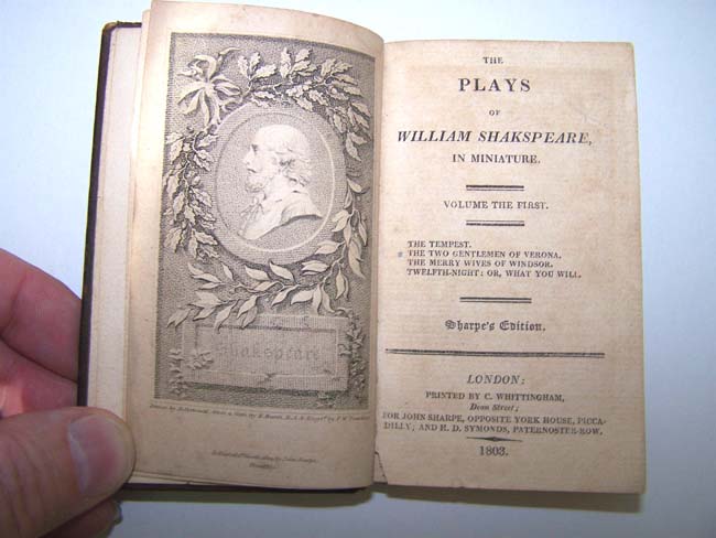 A Wonderful 9 volume set in miniature of the "Complete Works of William Shakespeare" printed in London in 1803. — image 2